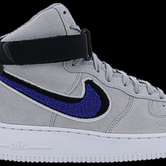 Nike Other - Nike Air Force 1 High Chenille Swoosh Wolf Grey